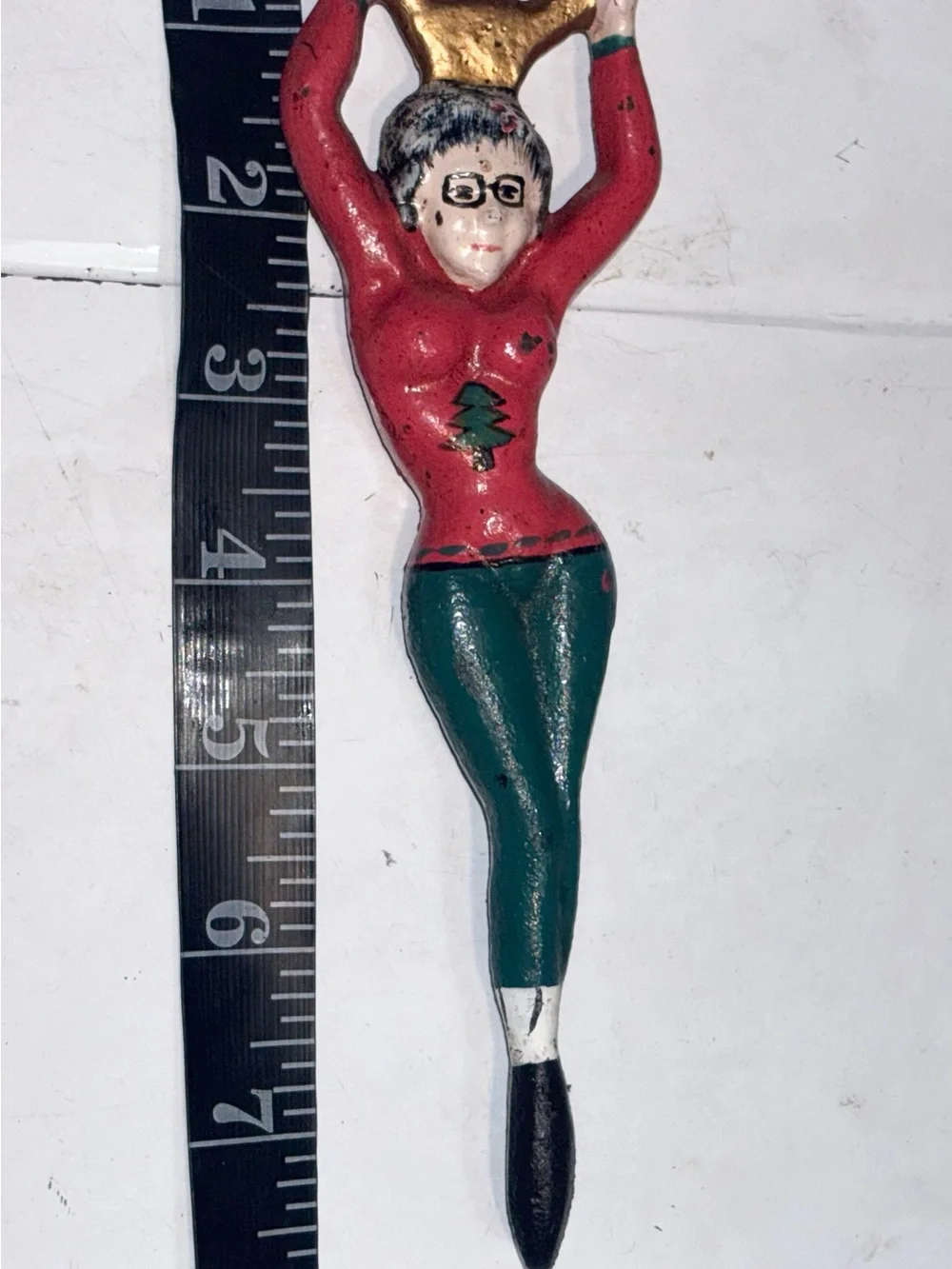 vintage cast iron figural bottle opener sexy grandma